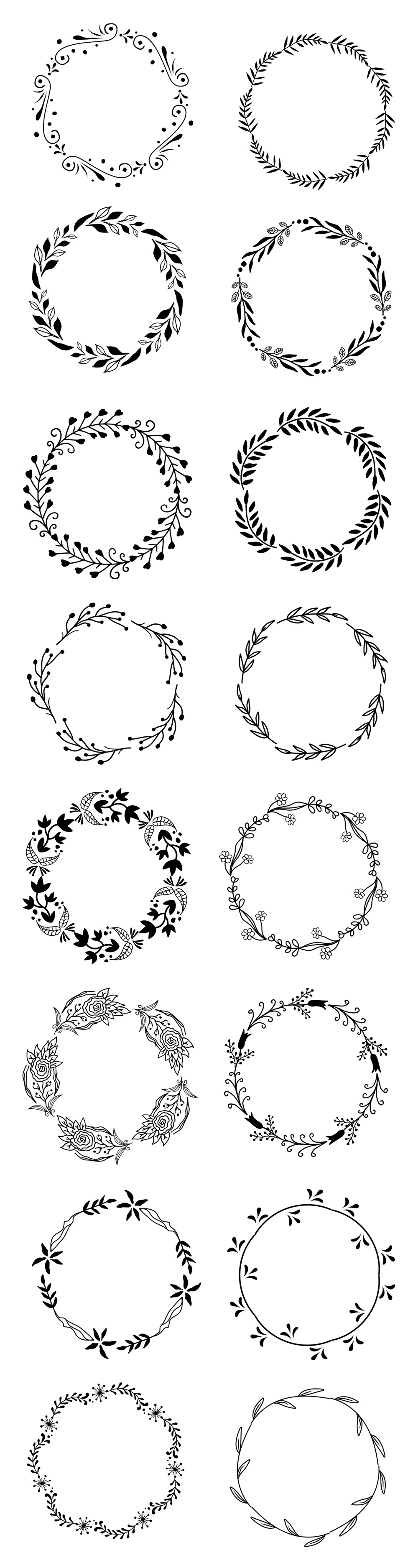 Vector Floral Wreaths