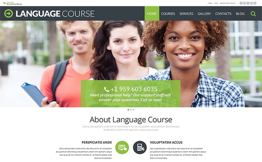 Language Course WordPress Theme 