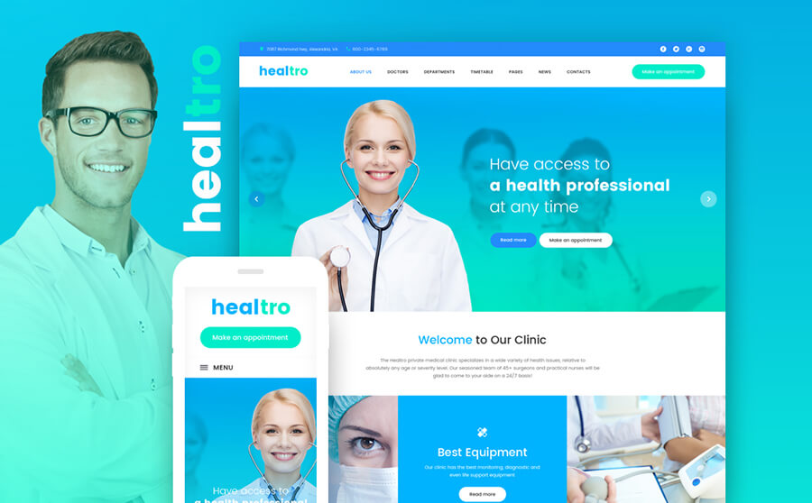 Healtro - Private Medical Clinic Responsive WordPress Theme 