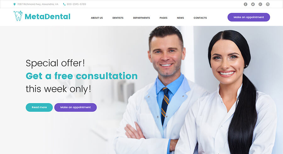 MetaDental - Private Dental Clinic Responsive WordPress Theme 