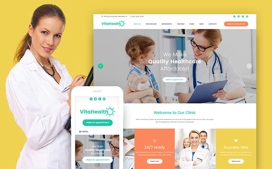 VitaHealth - Pediatric Clinic Responsive Medical WordPress Theme 