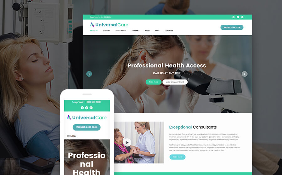 UniversalCare - Medical Center Responsive WordPress Theme 