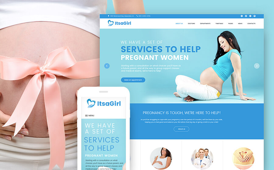 ItsaGirl - Pregnancy Center Responsive WordPress Theme 