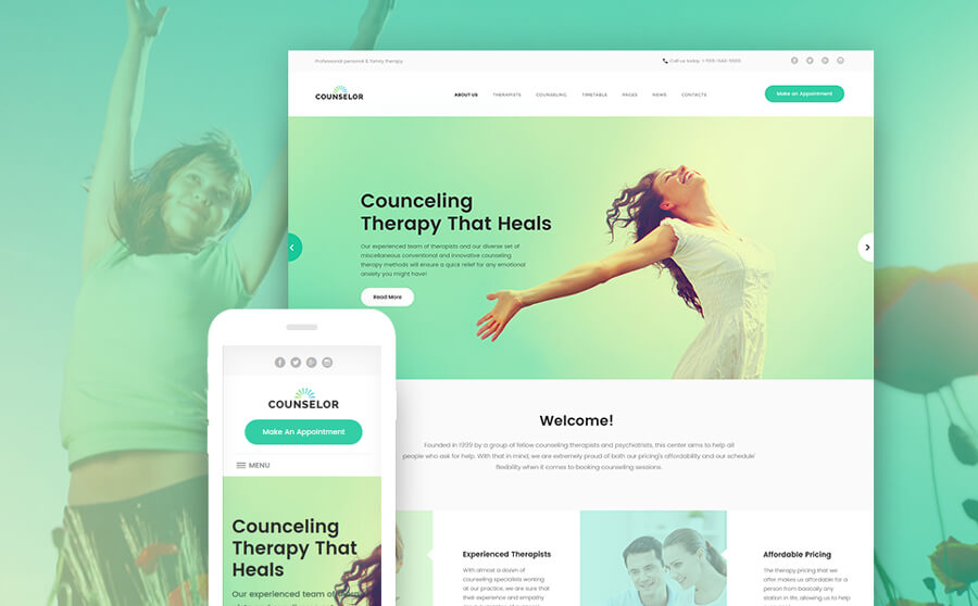 Counselor - Counseling Therapy Center Responsive WordPress Theme 