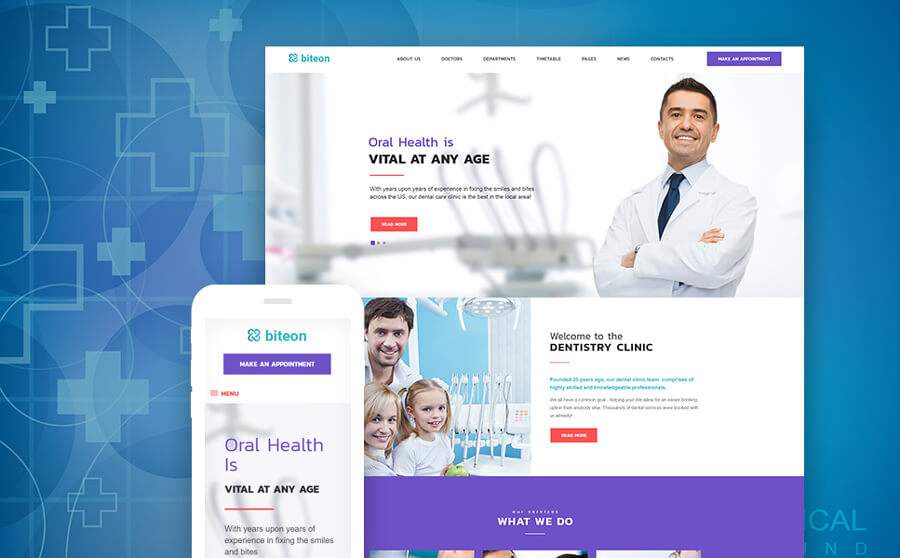 Biteon - Dentistry Clinic Responsive WordPress Theme 
