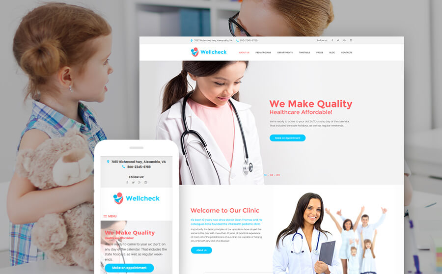 Wellcheck - Pediatric Clinic WordPress Theme 
