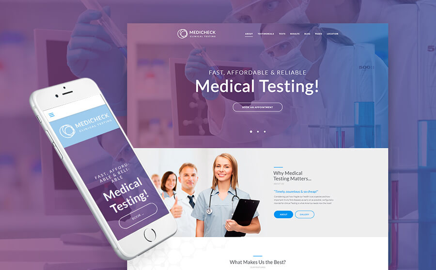 MediCheck - Medical Laboratory Responsive WordPress Theme 