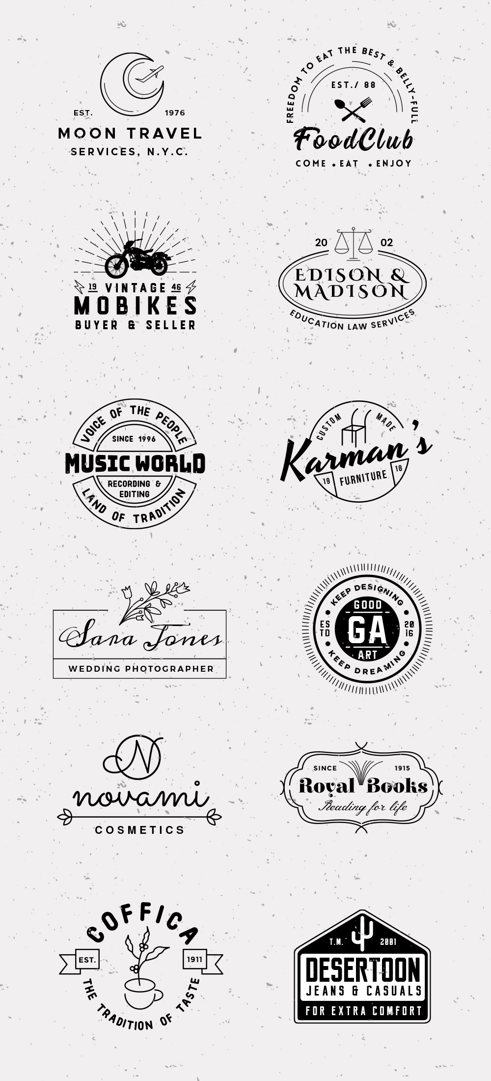 12 Vintage Logo Templates