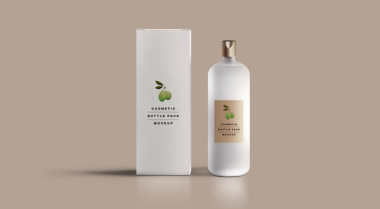 Download Cosmetic Bottle Packaging Mockup - GraphicsFuel