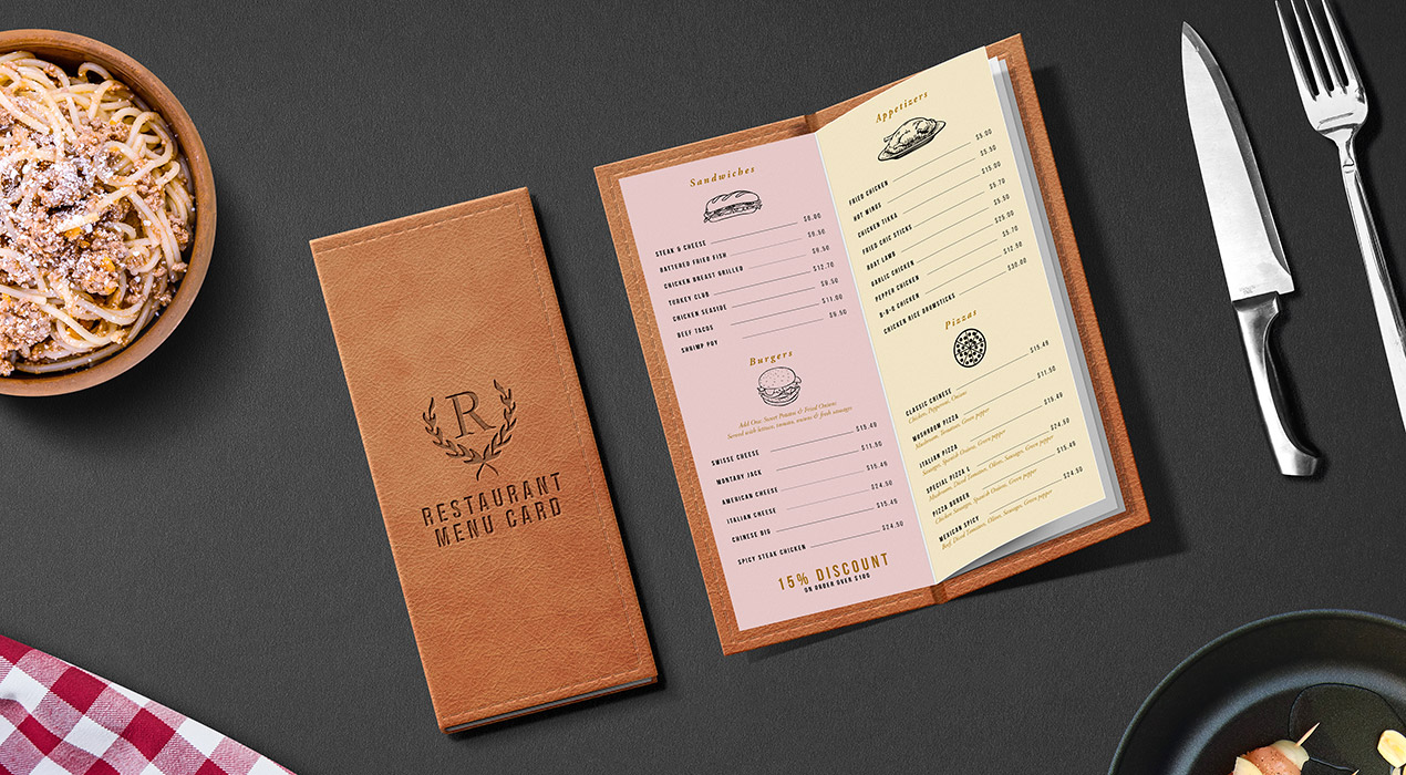 Download Restaurant Menu Card Mockup Psd Graphicsfuel