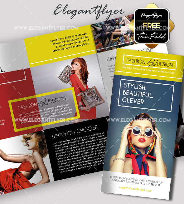 Fashion – Free Tri-fold PSD Brochure Template
