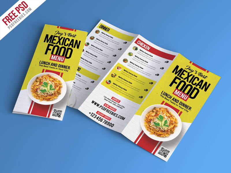 Free Food Restaurant Menu Brochure