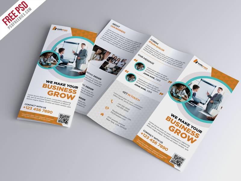 Tri-fold Brochure Template Free PSD 