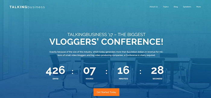 Talking Business - Conference Free WordPress Theme WordPress Theme