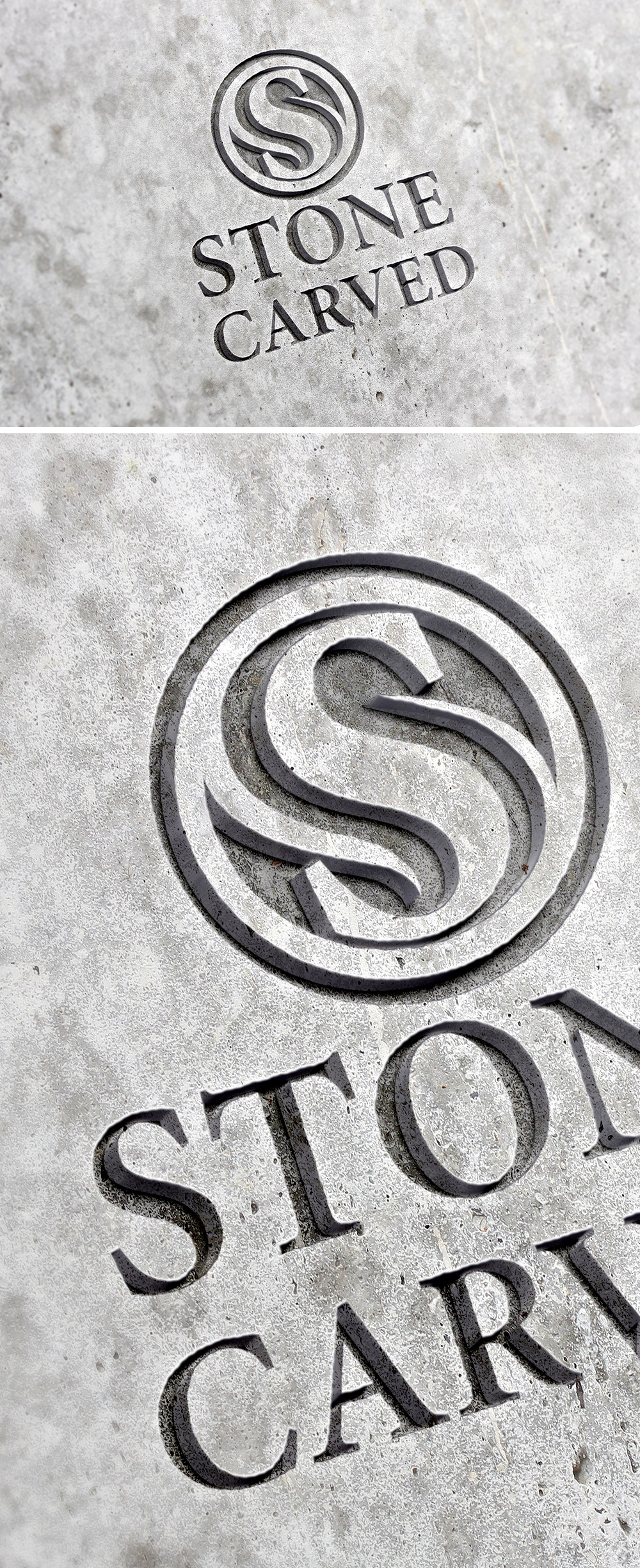 Carved Stone Logo Mockup