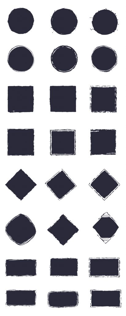 Hand Drawn Vector Grunge Logo Shapes - GraphicsFuel