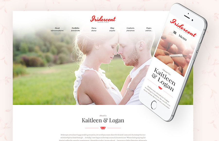 Iridescent - Marriage & Wedding WordPress Theme