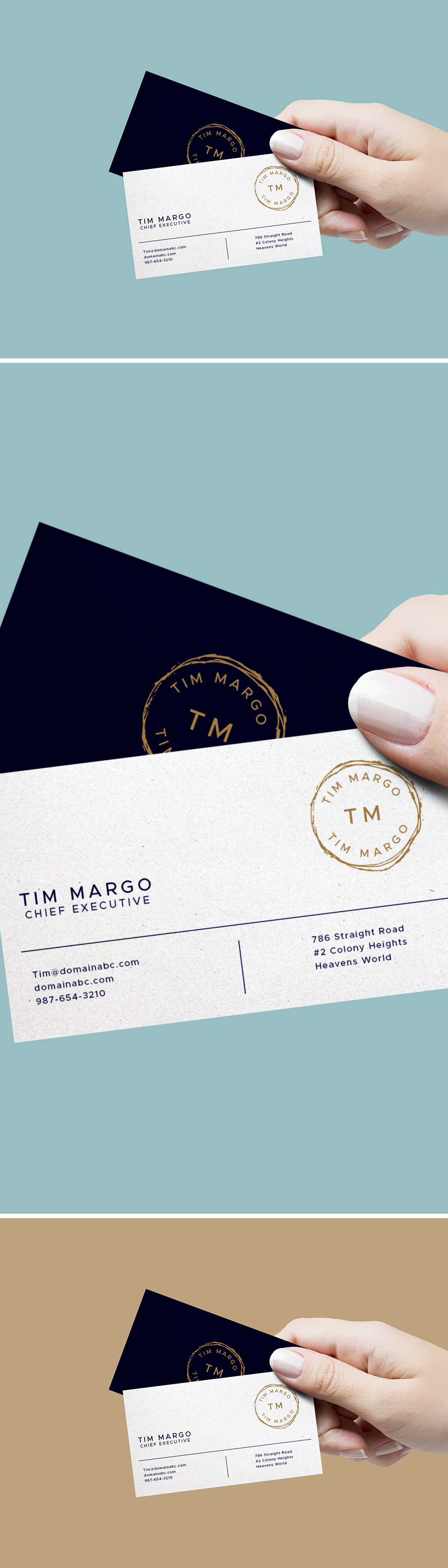 Business Cards in Hand Mockup