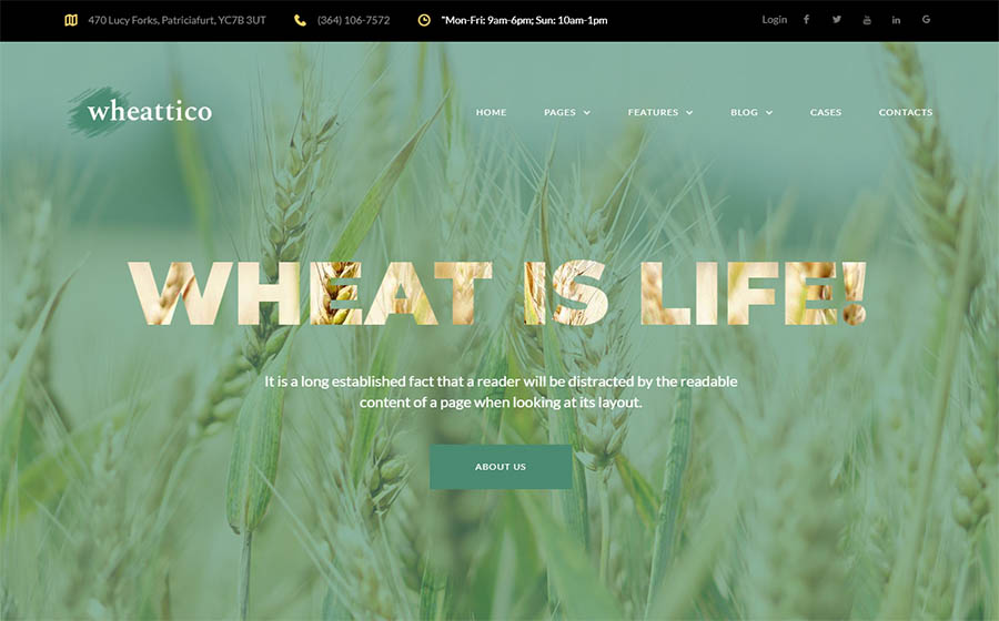 Wheattico - Crop Farm Responsive WordPress Theme