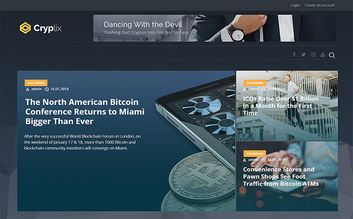 Cryplix - Bitcoin Blog WordPress Theme