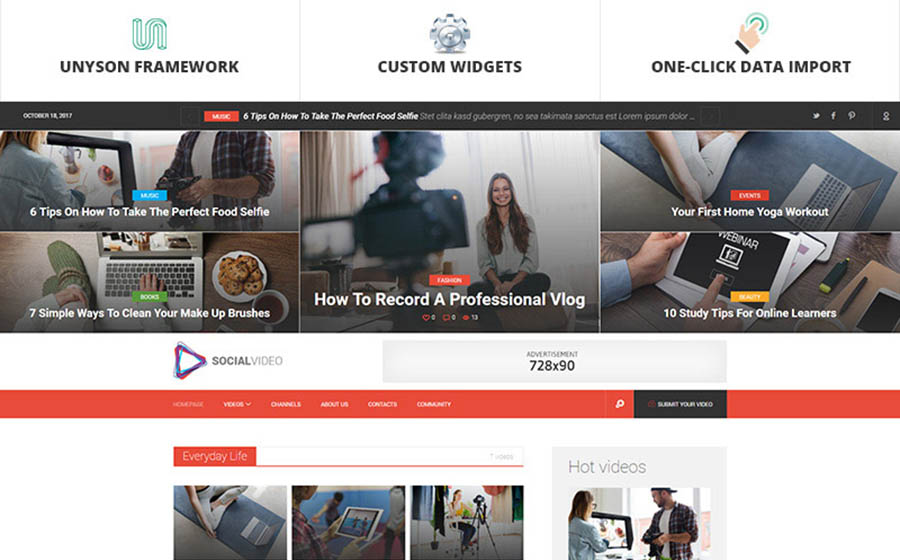 SocialVideo - Viral Youtube And Vimeo Video Magazine WordPress Theme