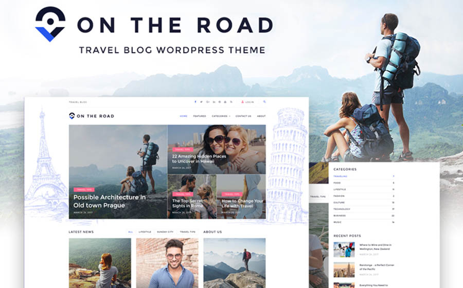 On The Road - Travel Blog WordPress Theme