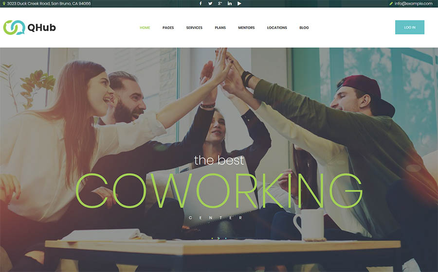 Qhub - Coworking and Office Space WordPress Theme