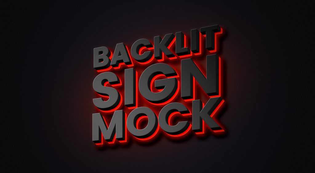Backlit Sign Mockup PSD