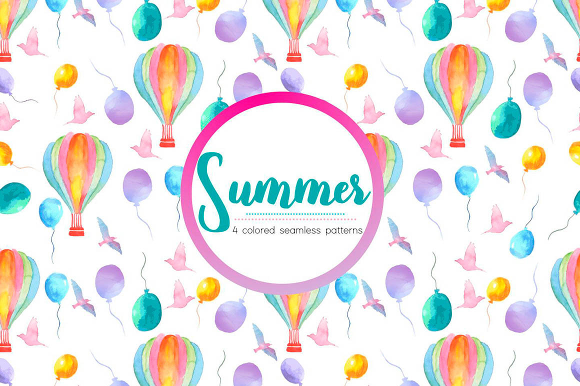 Watercolor Summer Pattern