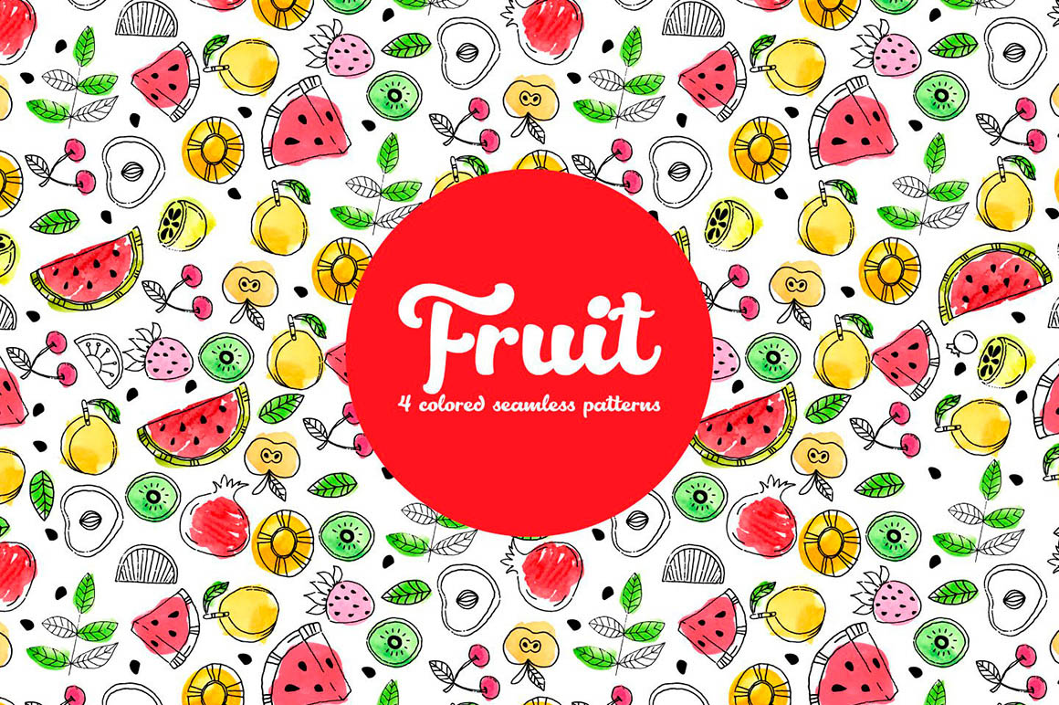 Summer Fruit Vector Pattern