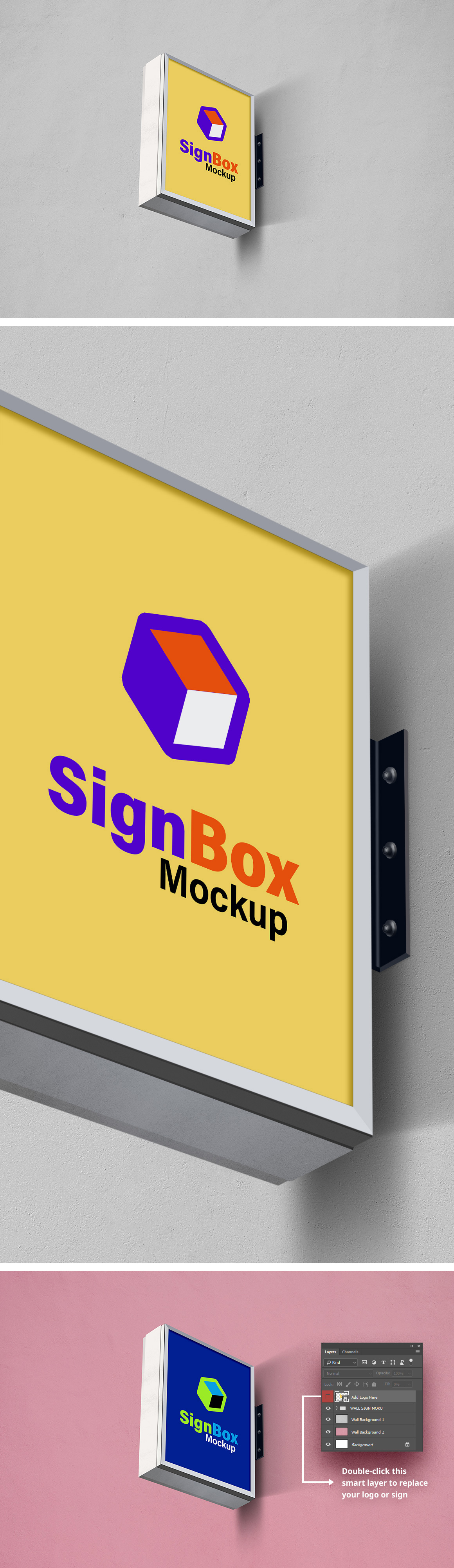 Wall Signboard Mockup