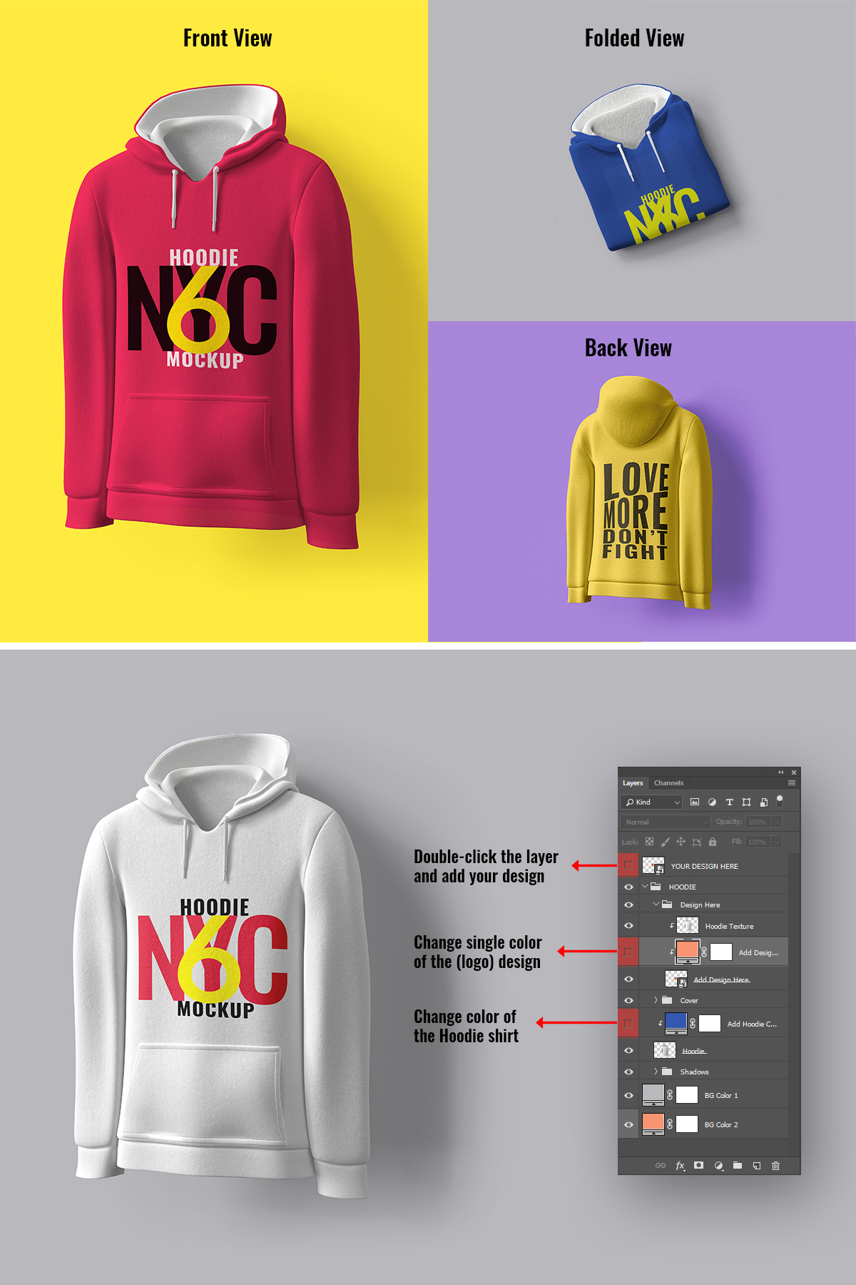 Download Hoodie PSD Mockup Templates - GraphicsFuel