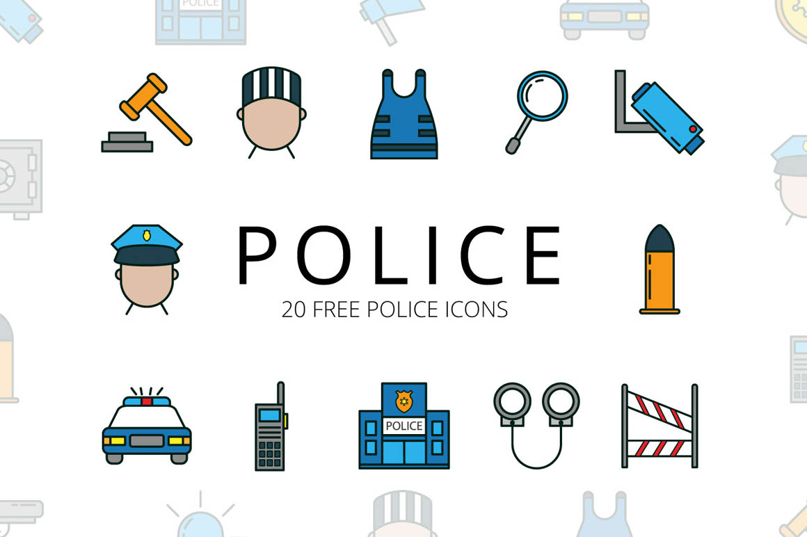 Police Vector Free Icon Set