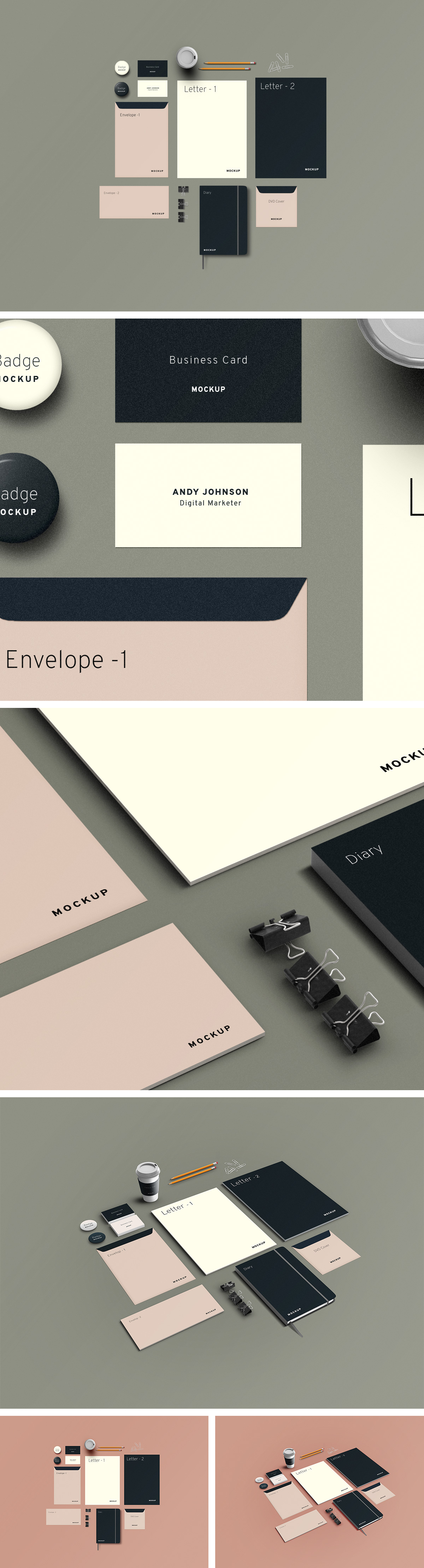 Branding Mockup PSD Elements