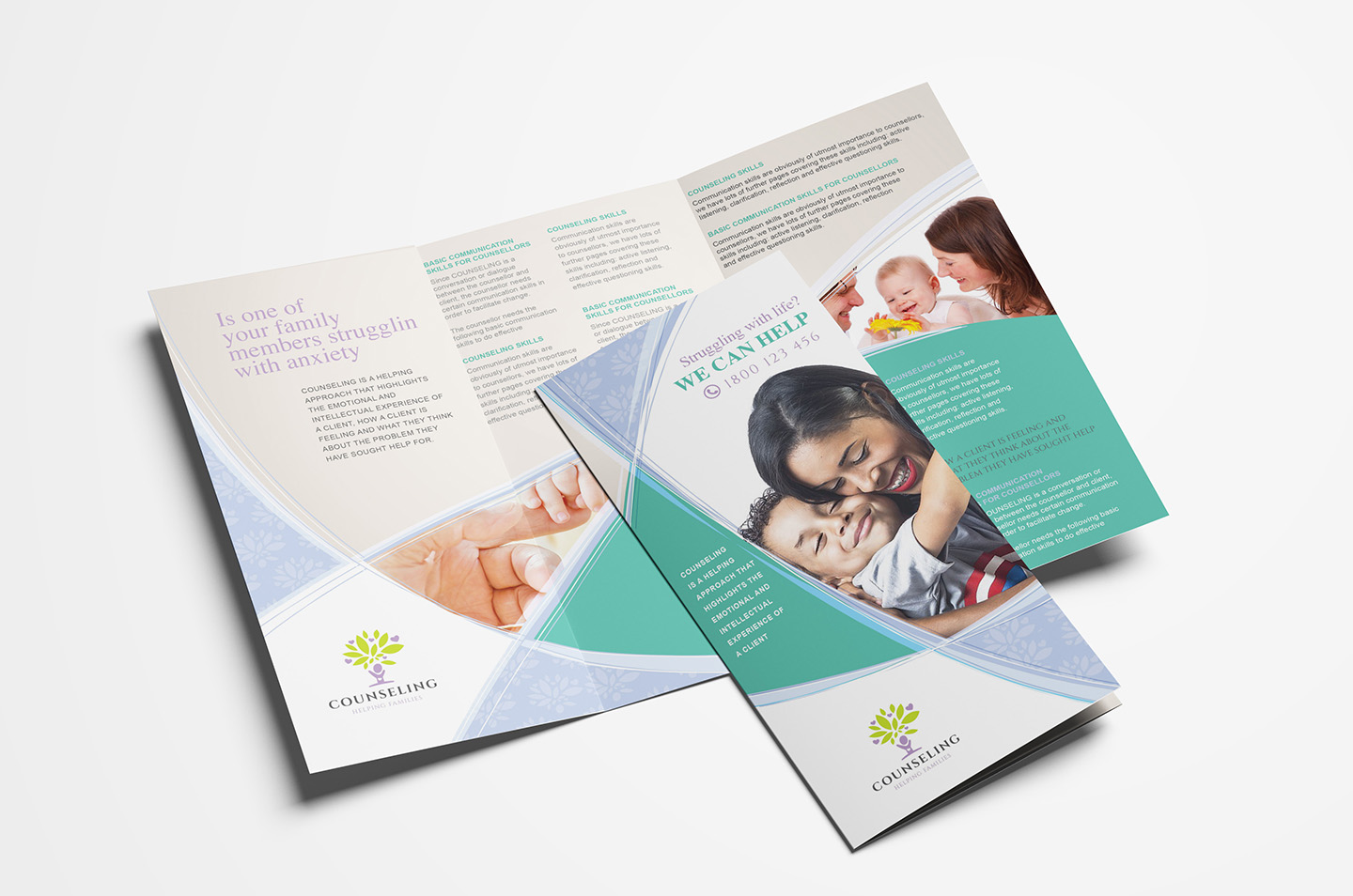 Counselling Service Trifold Brochure Template