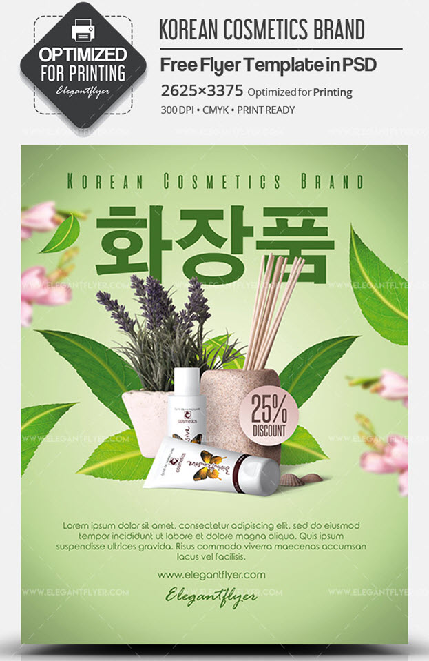 Korean Cosmetics Brand – Free PSD Flyer Template