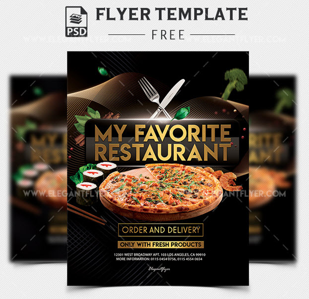 My Favorite Restaurant – Free PSD Flyer Template