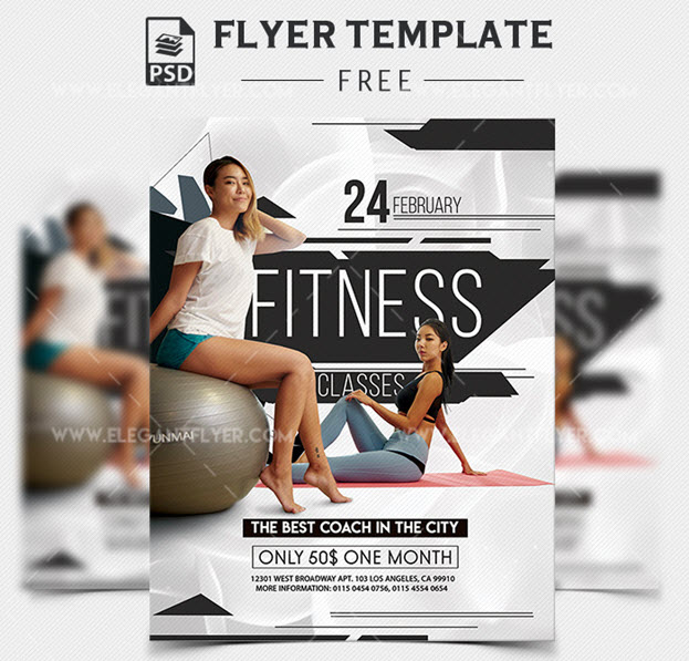 Fitness Classes – Free PSD Flyer Template