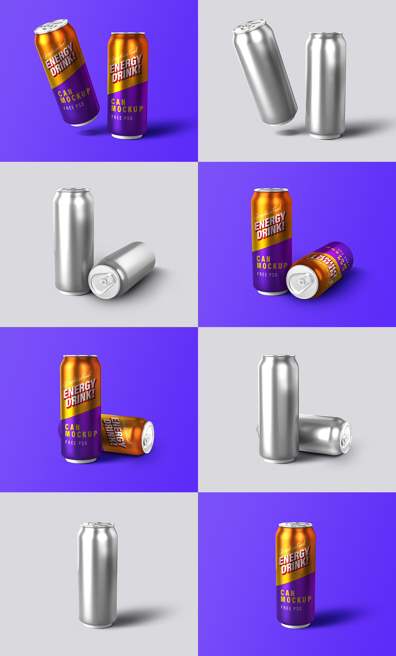 Energy Drink Can Mockups