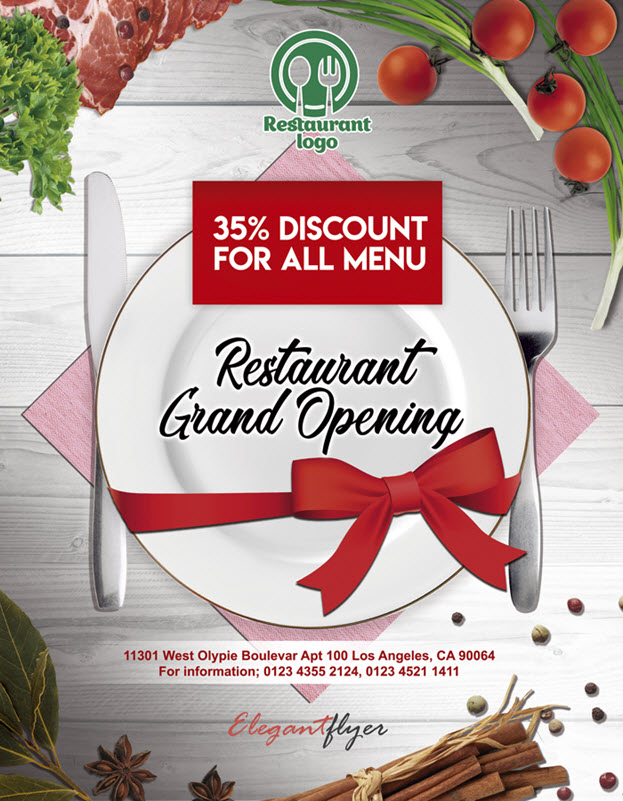 Restaurant opening – Free Flyer PSD Template