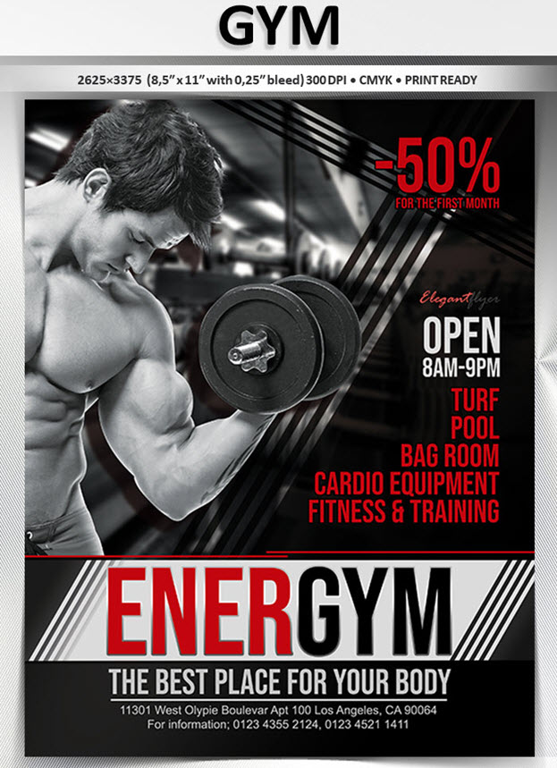 GYM – Free Flyer PSD Template