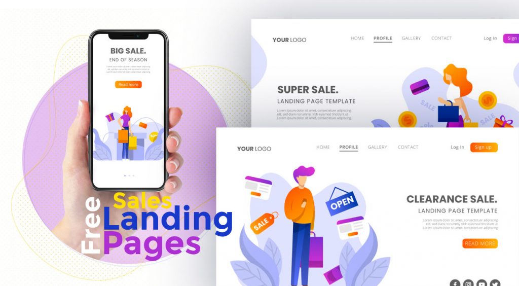 Free Vector Sales Landing Pages
