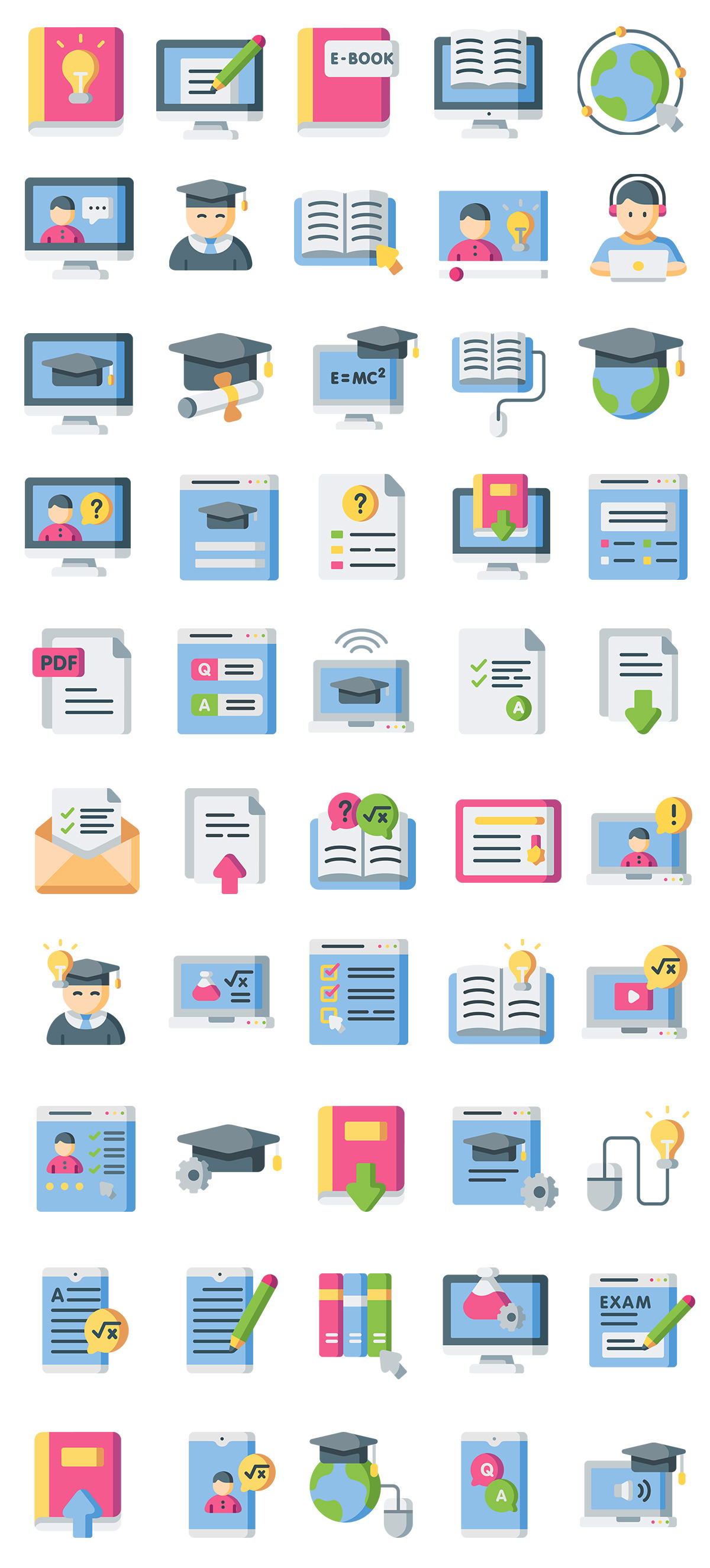 Online Learning Flat Icons