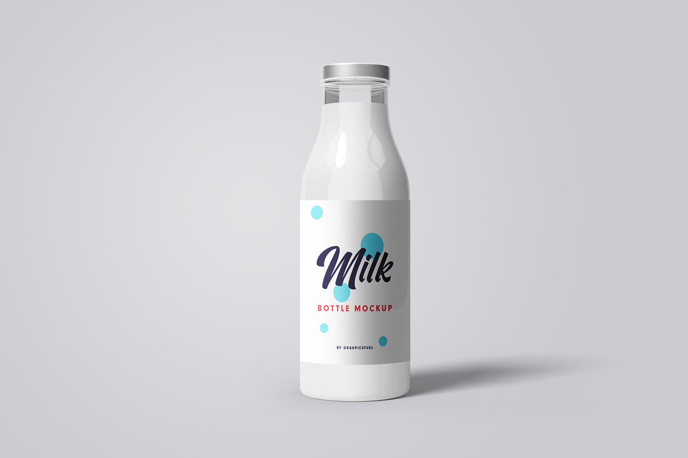 Free Glass Milk Bottle Mockup (PSD)