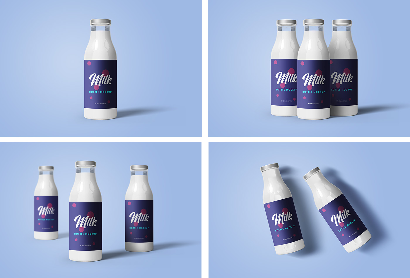 Download Milk Bottle Mockup Templates