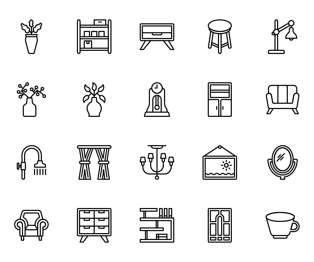 Home Decor Icons Pack - Graphicsfuel