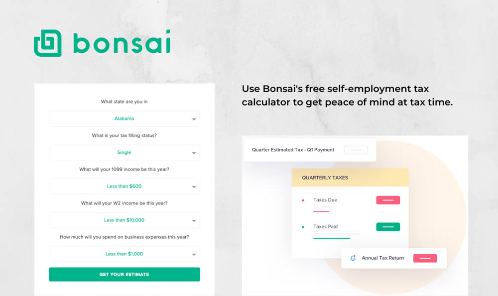 Bonsai Self Employment Tax Calculator