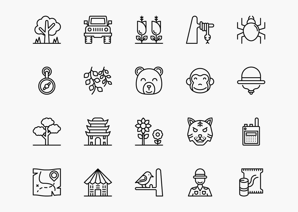 Forest Icons Outline Pack