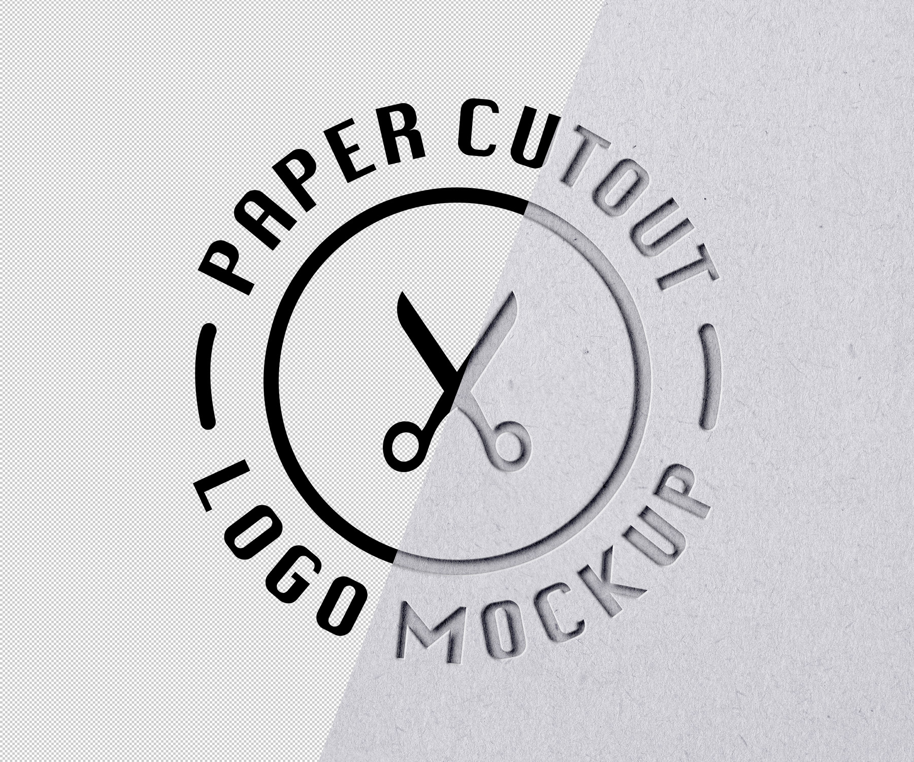 Paper Cut Logo Mockup