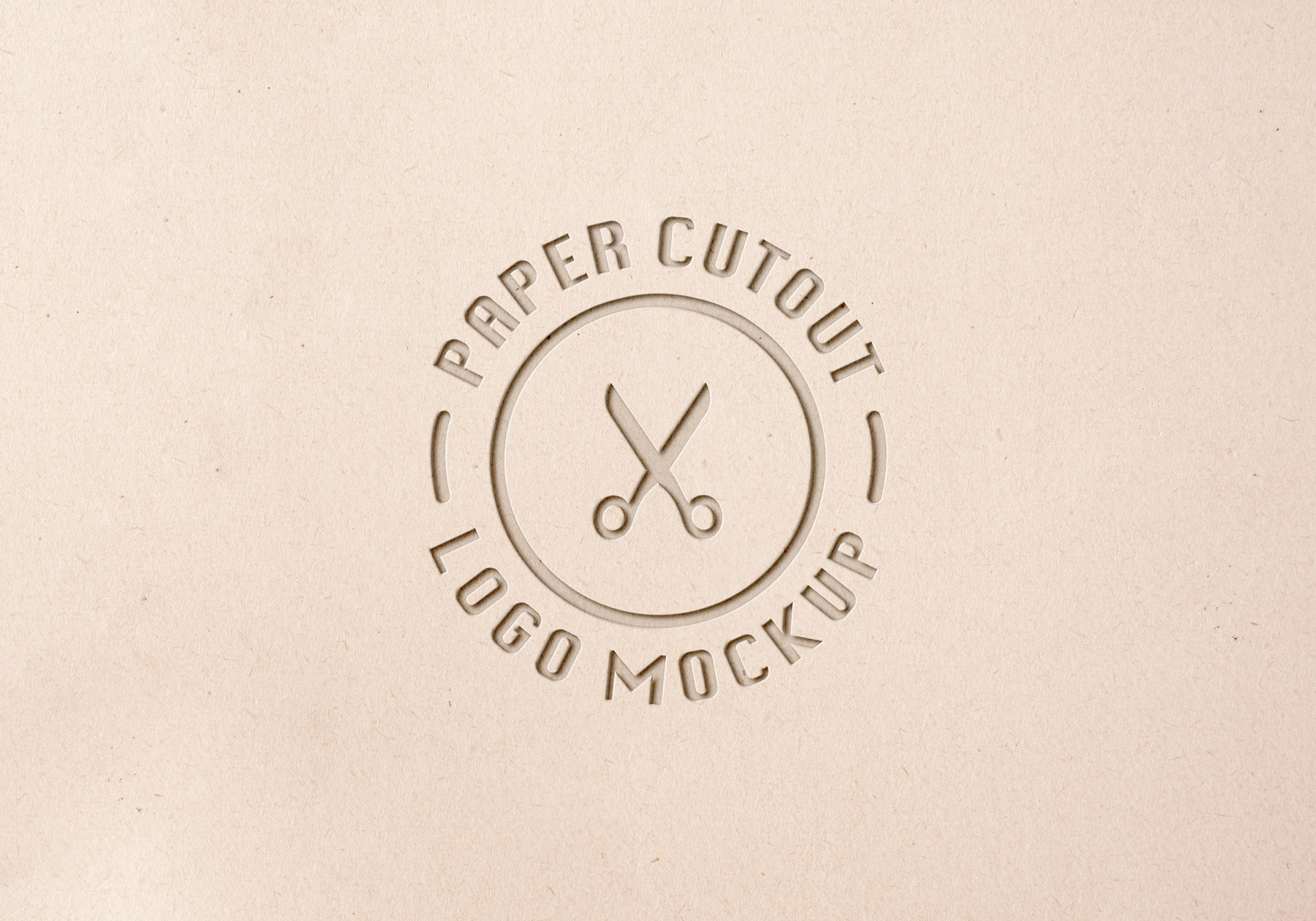 Paper Cut Logo Mockup PSD